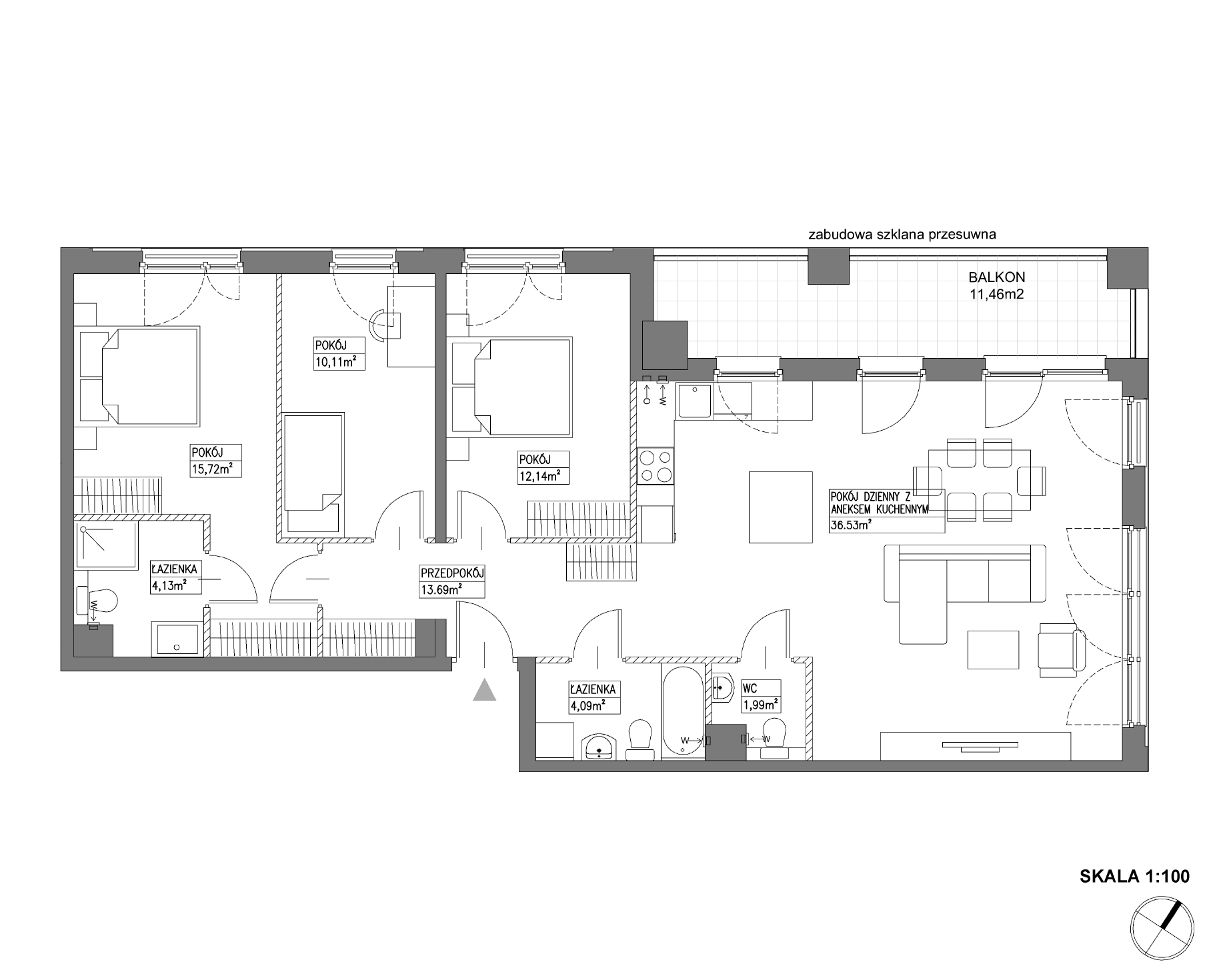 Plan 4 pok. 98m²