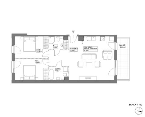 Plan 3 pok. 74m²