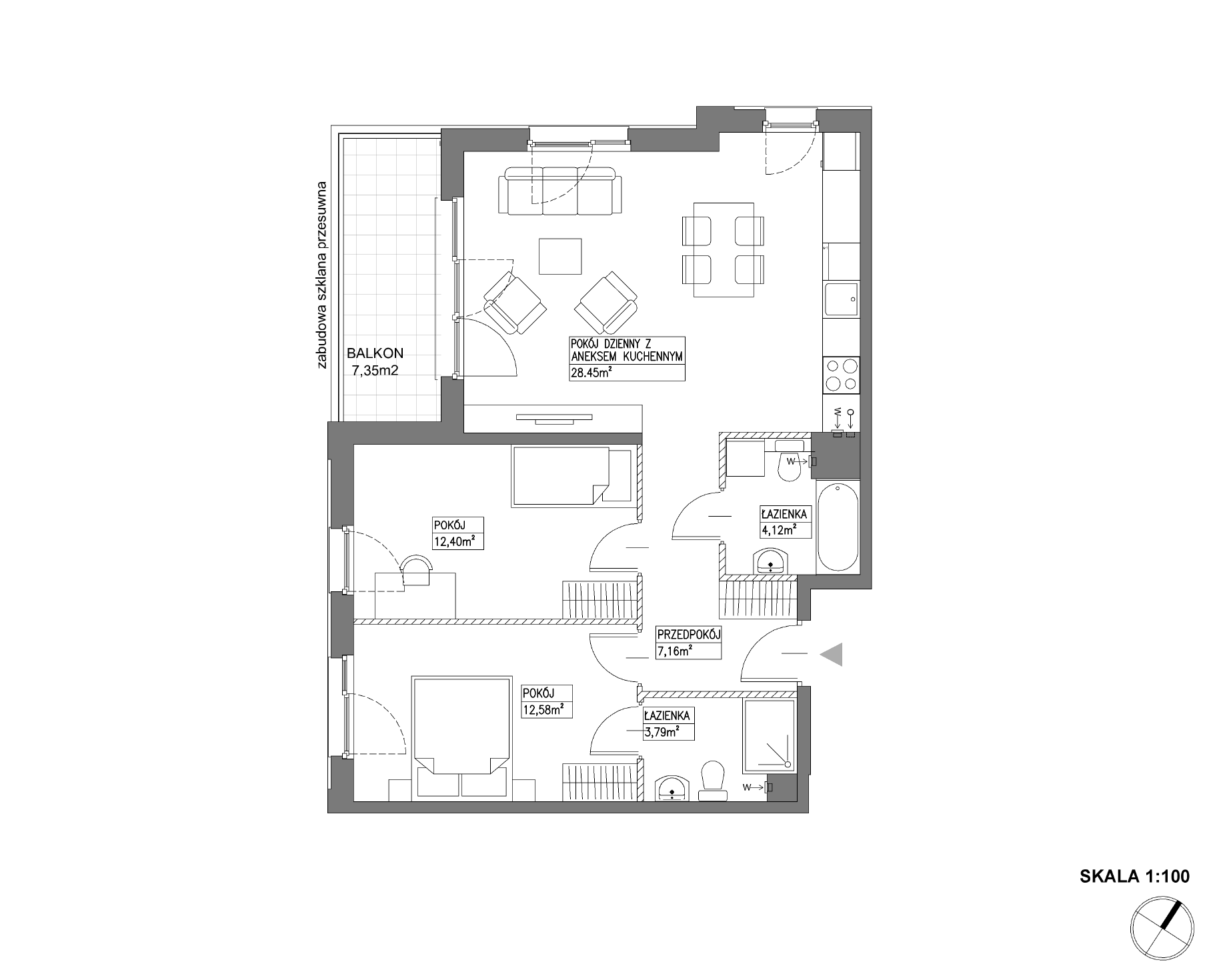 Plan 3 pok. 69m²