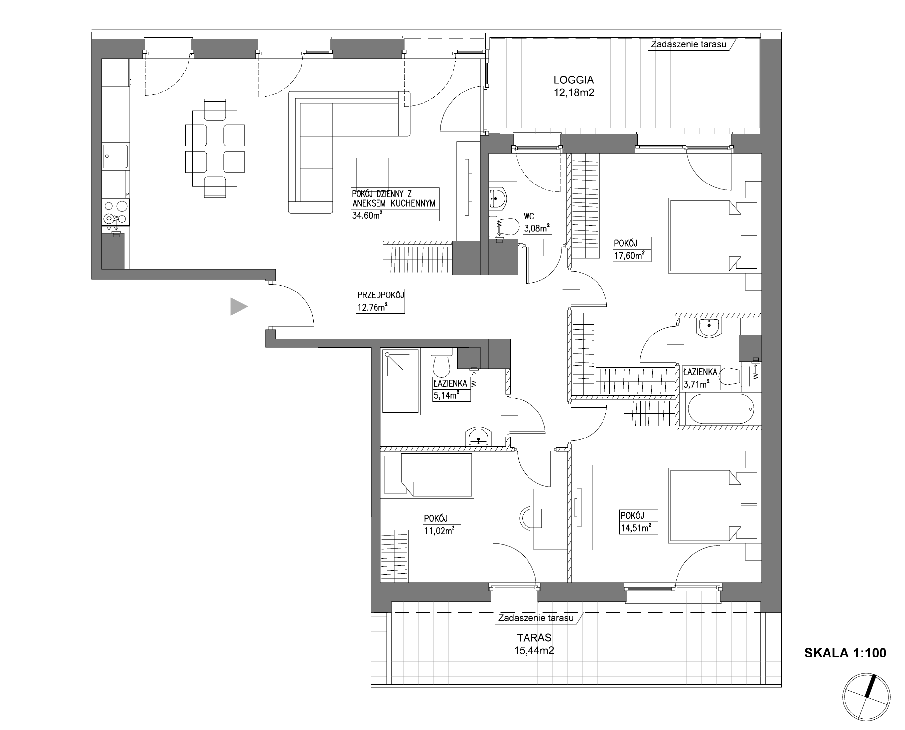 Plan 4 pok. 102m²