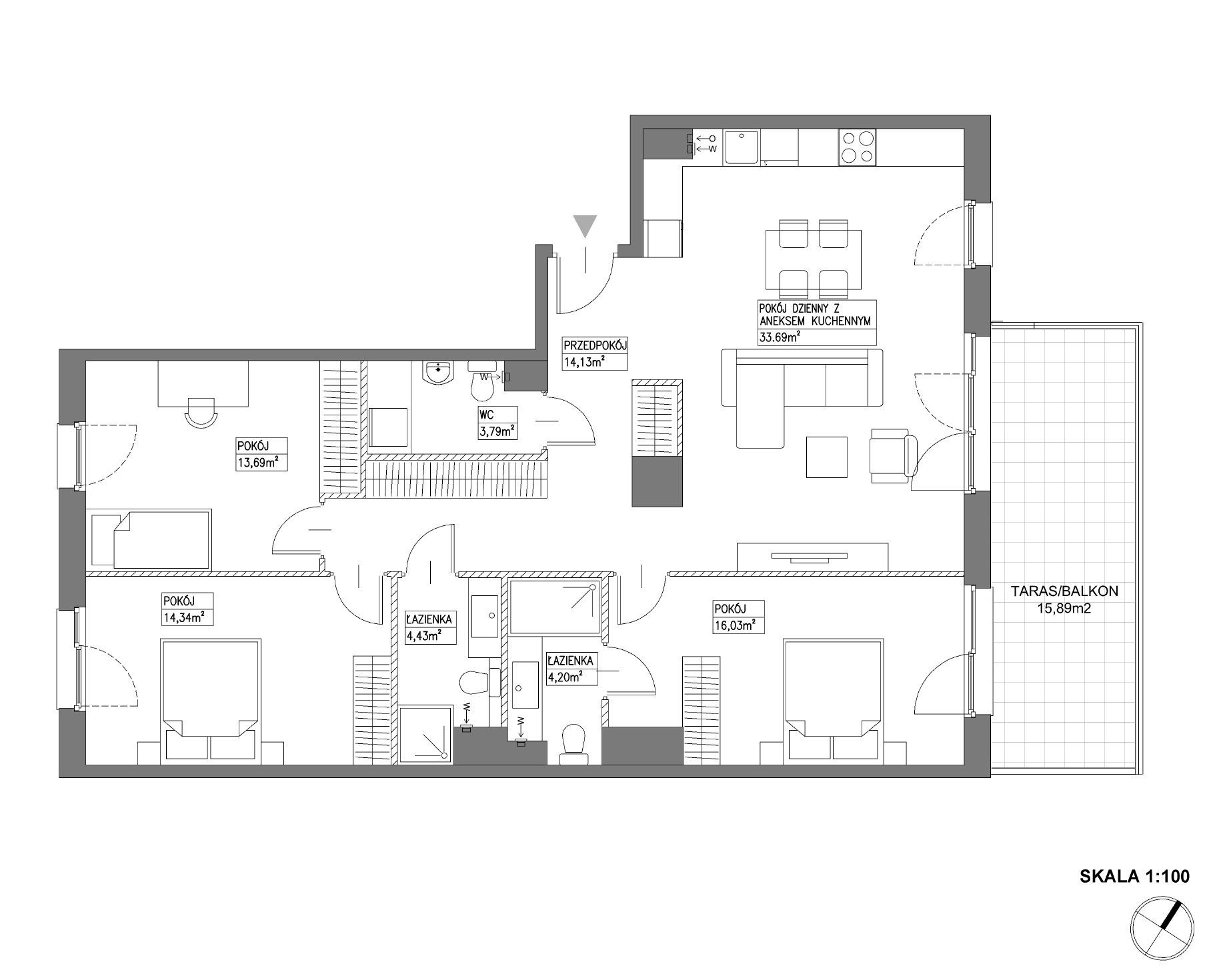 Plan 4 pok. 104m²