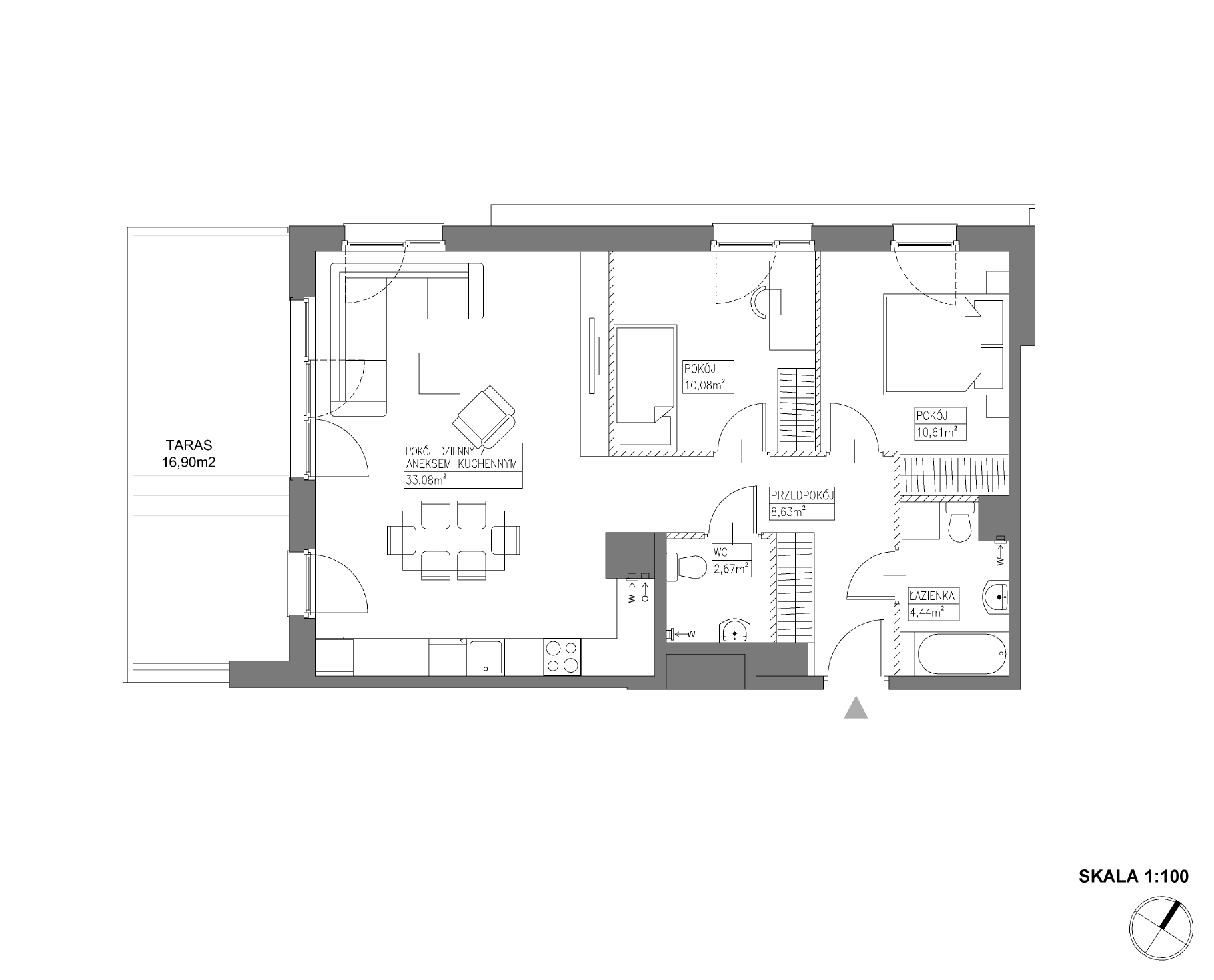 Plan 3 pok. 70m²