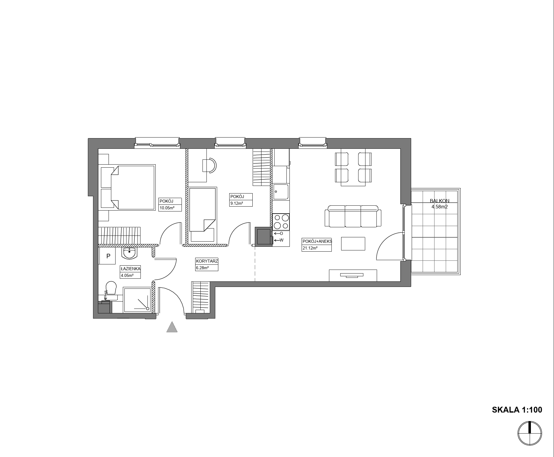 Plan 3 pok. 51m²