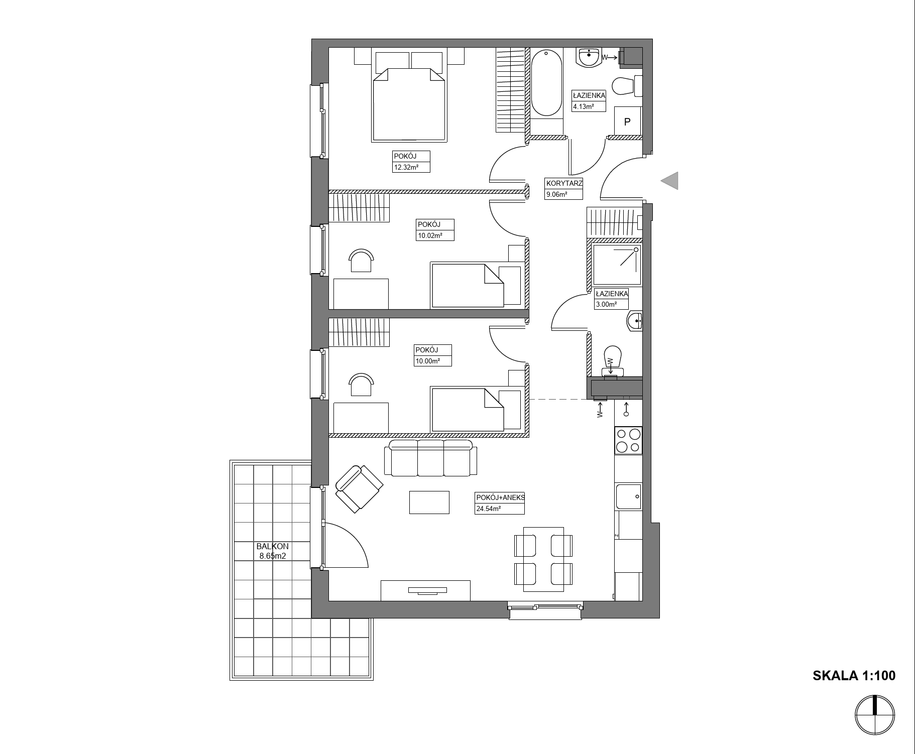 Plan 4 pok. 73m²