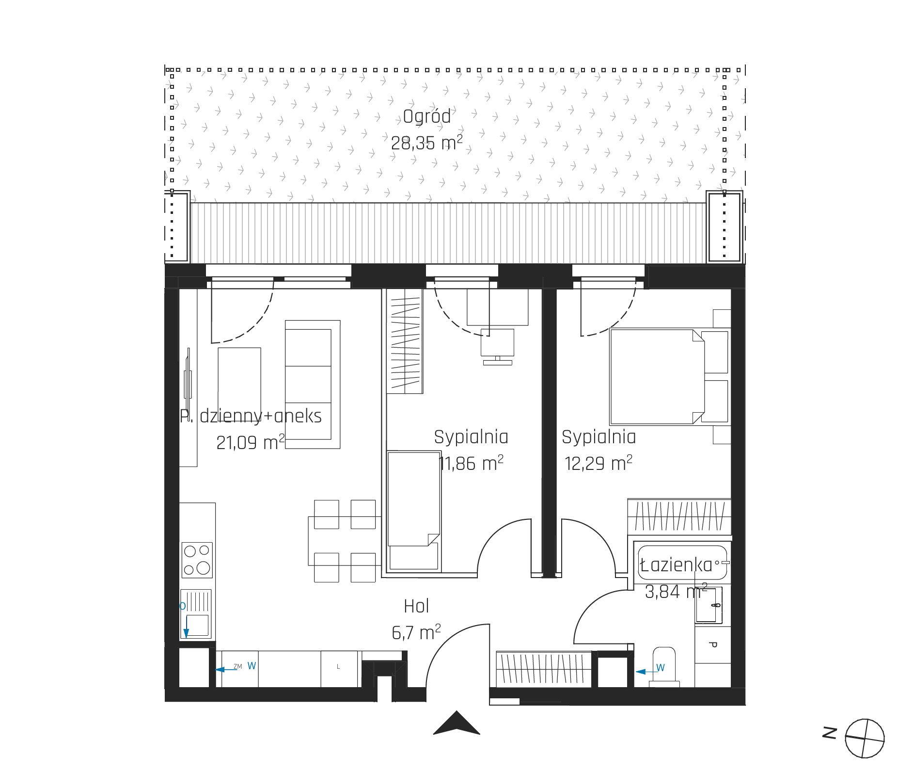 Plan 3 pok. 56m²