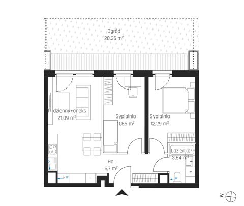 Plan 3 pok. 56m²