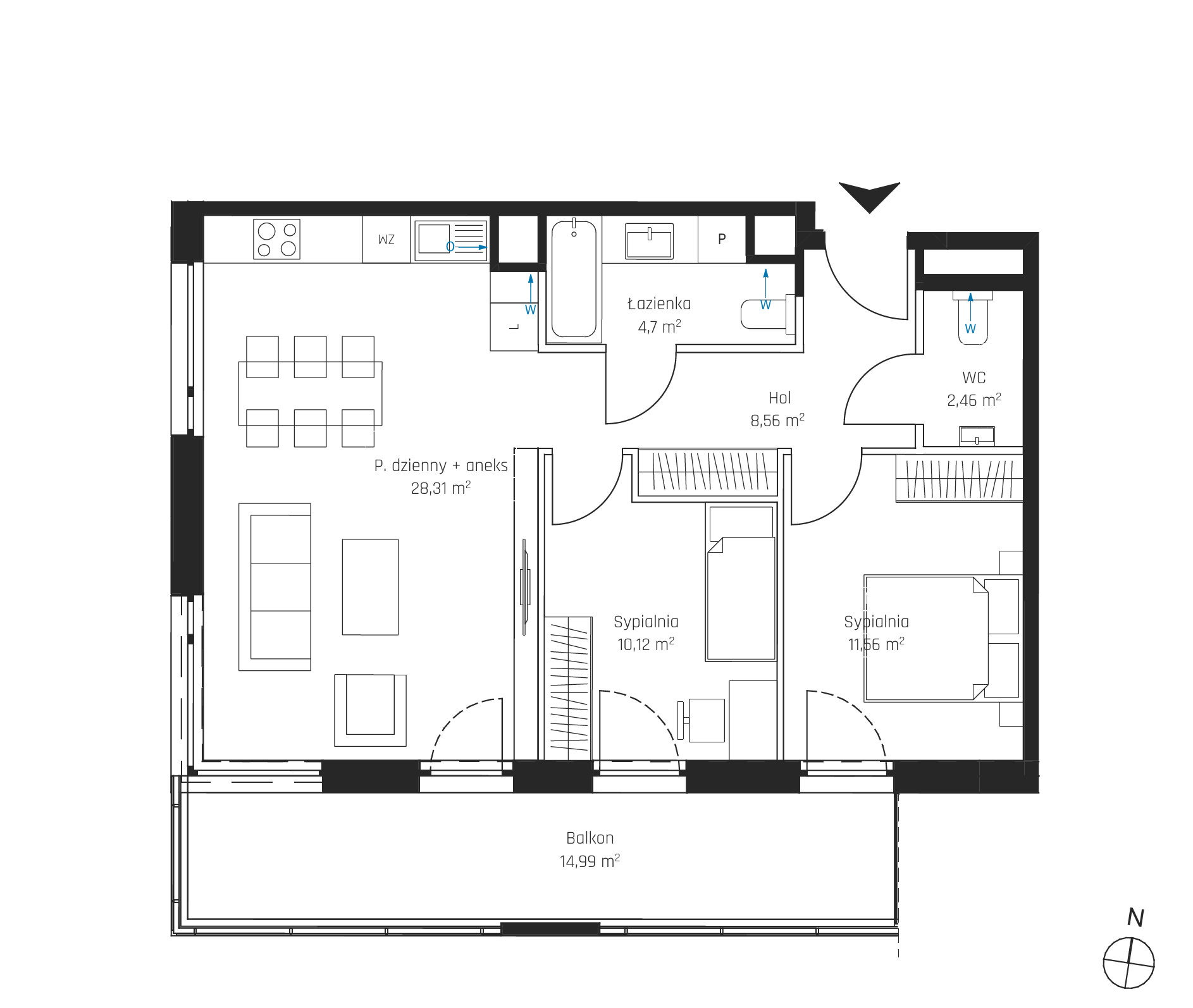 Plan 3 pok. 66m²