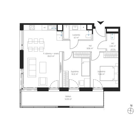 Plan 3 pok. 66m²