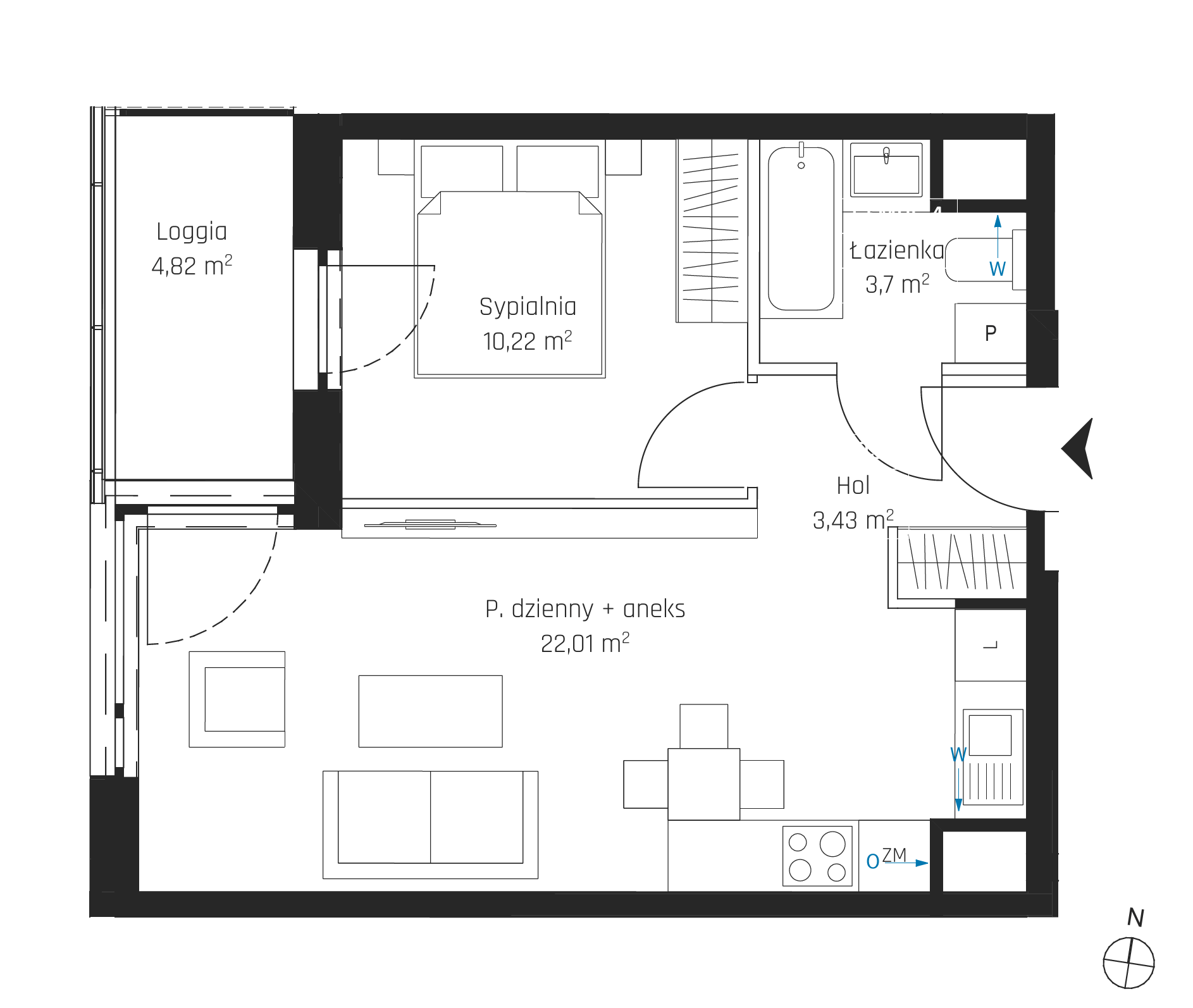 Plan 2 pok. 39m²