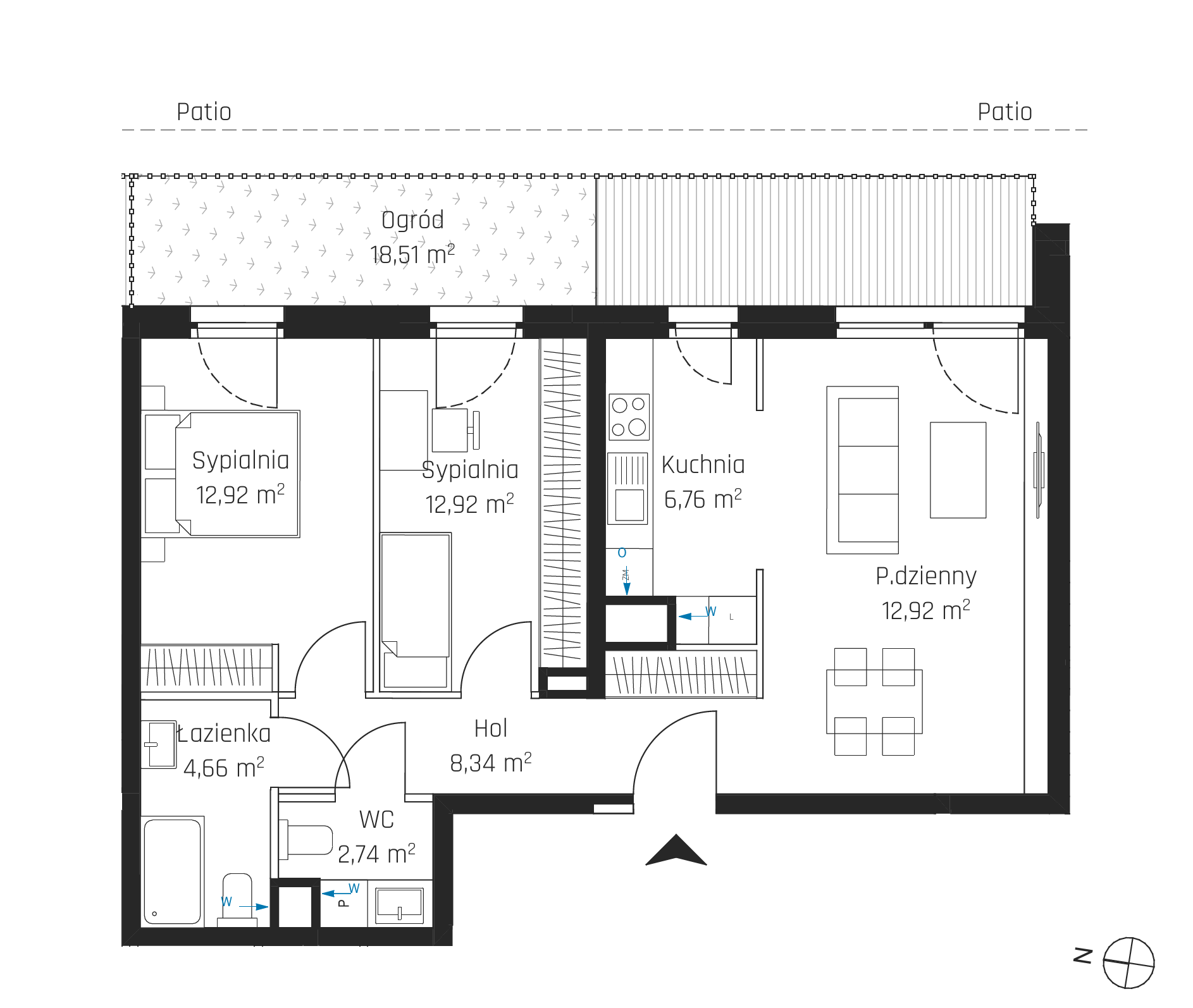 Plan 3 pok. 67m²