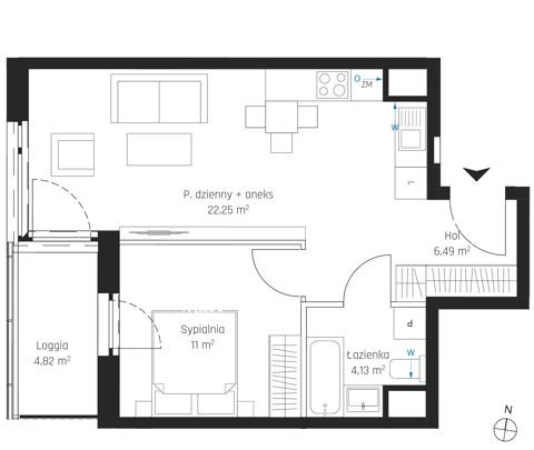 Plan 2 pok. 44m²