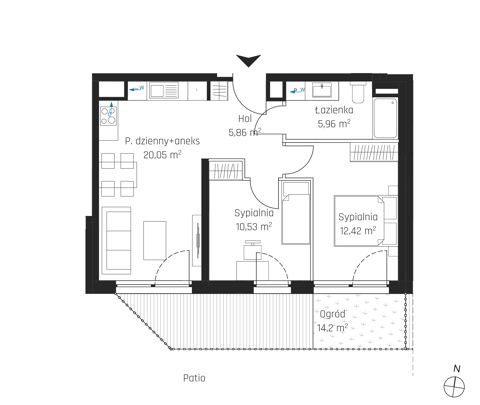 Plan 3 pok. 55m²