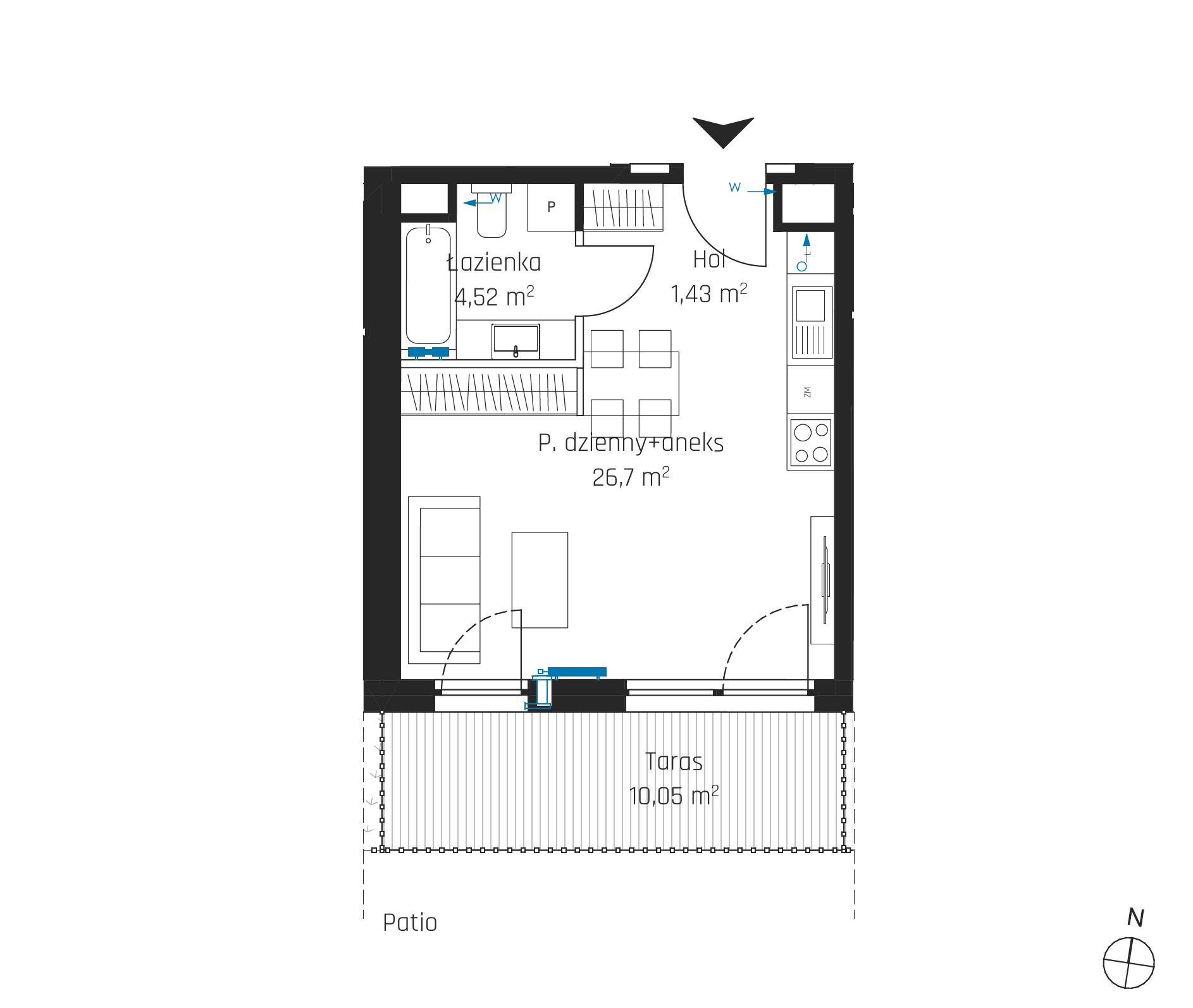 Plan 1 pok. 33m²