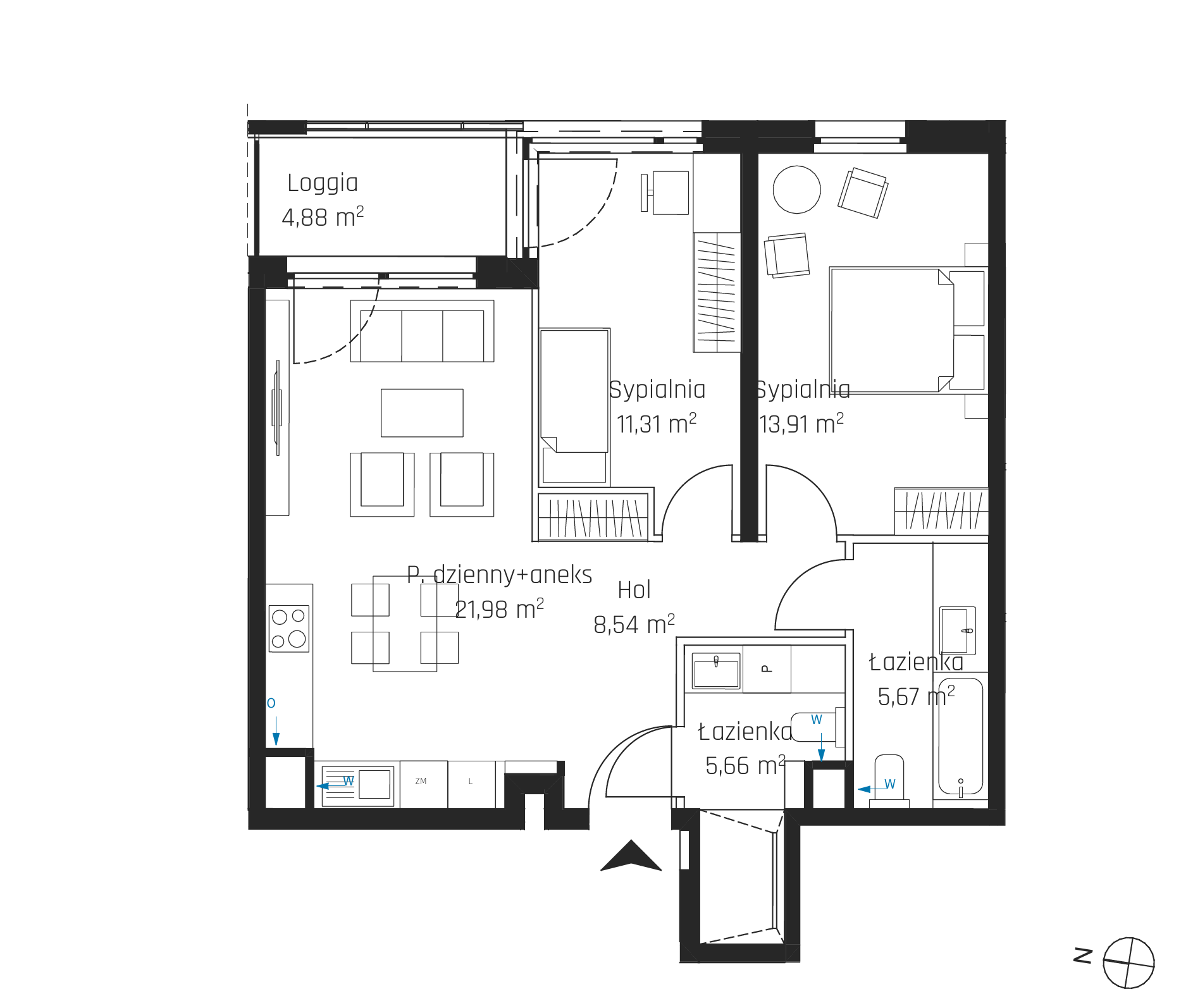 Plan 3 pok. 67m²
