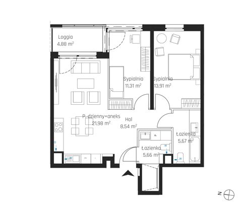 Plan 3 pok. 67m²