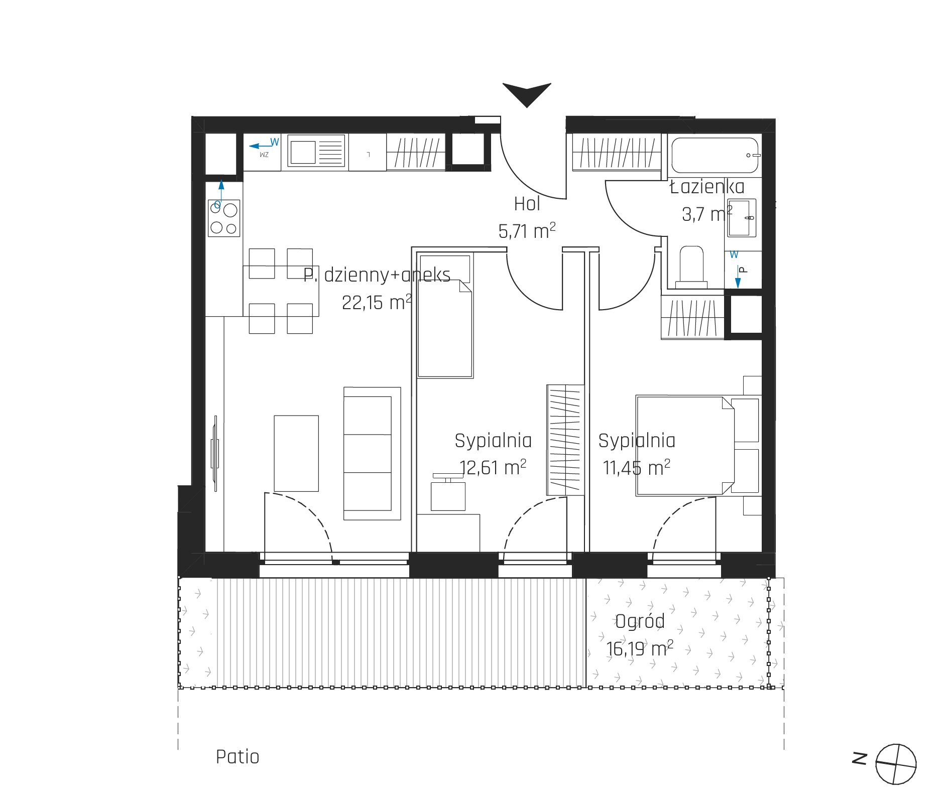 Plan 3 pok. 56m²