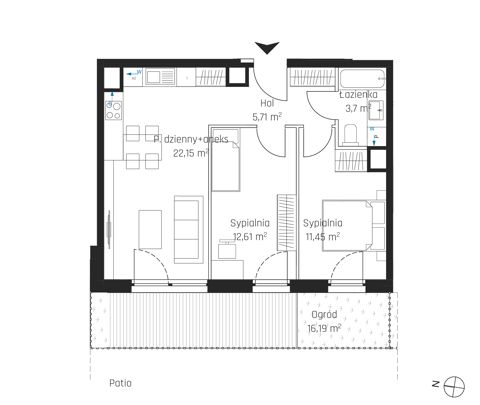 Plan 3 pok. 56m²