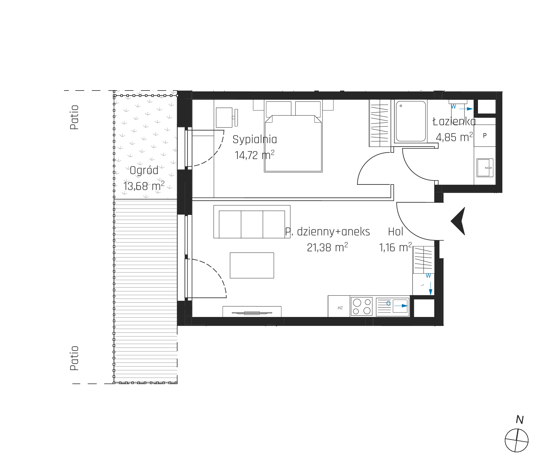 Plan 2 pok. 42m²