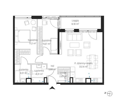 Plan 3 pok. 79m²