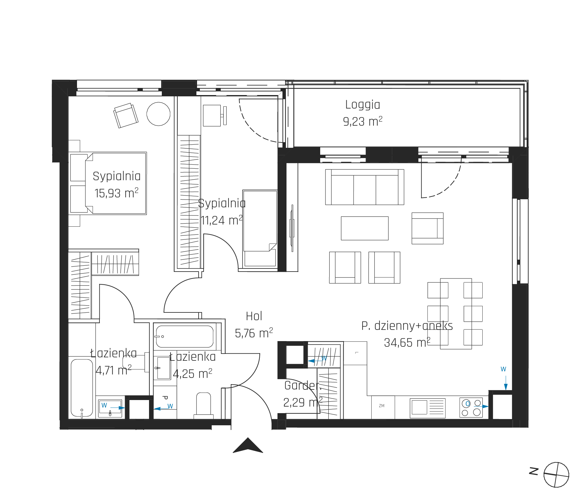 Plan 3 pok. 79m²