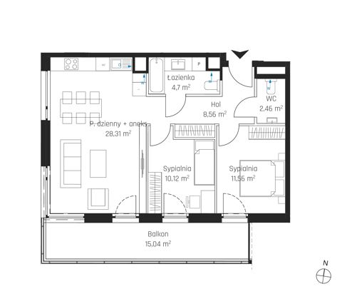 Plan 3 pok. 66m²