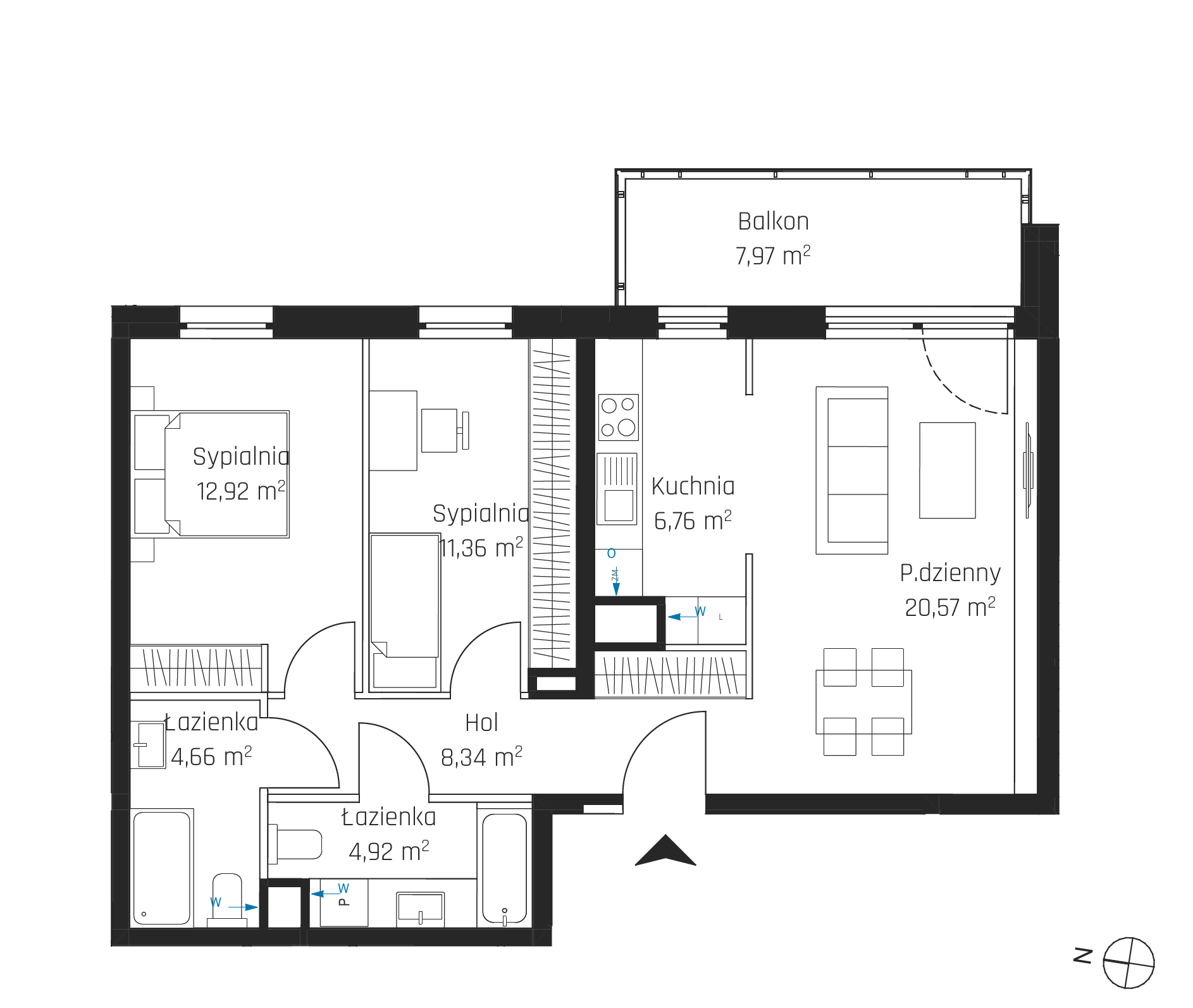 Plan 3 pok. 70m²