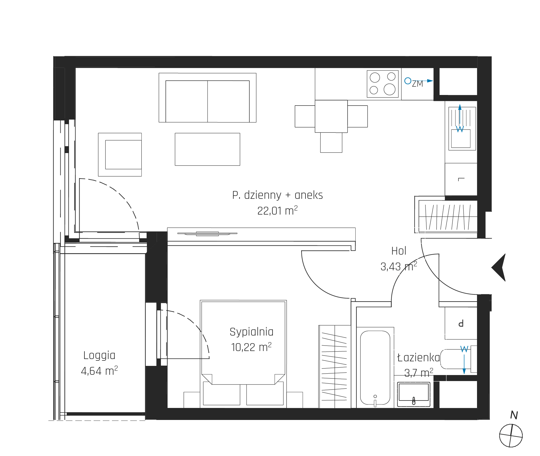 Plan 2 pok. 39m²
