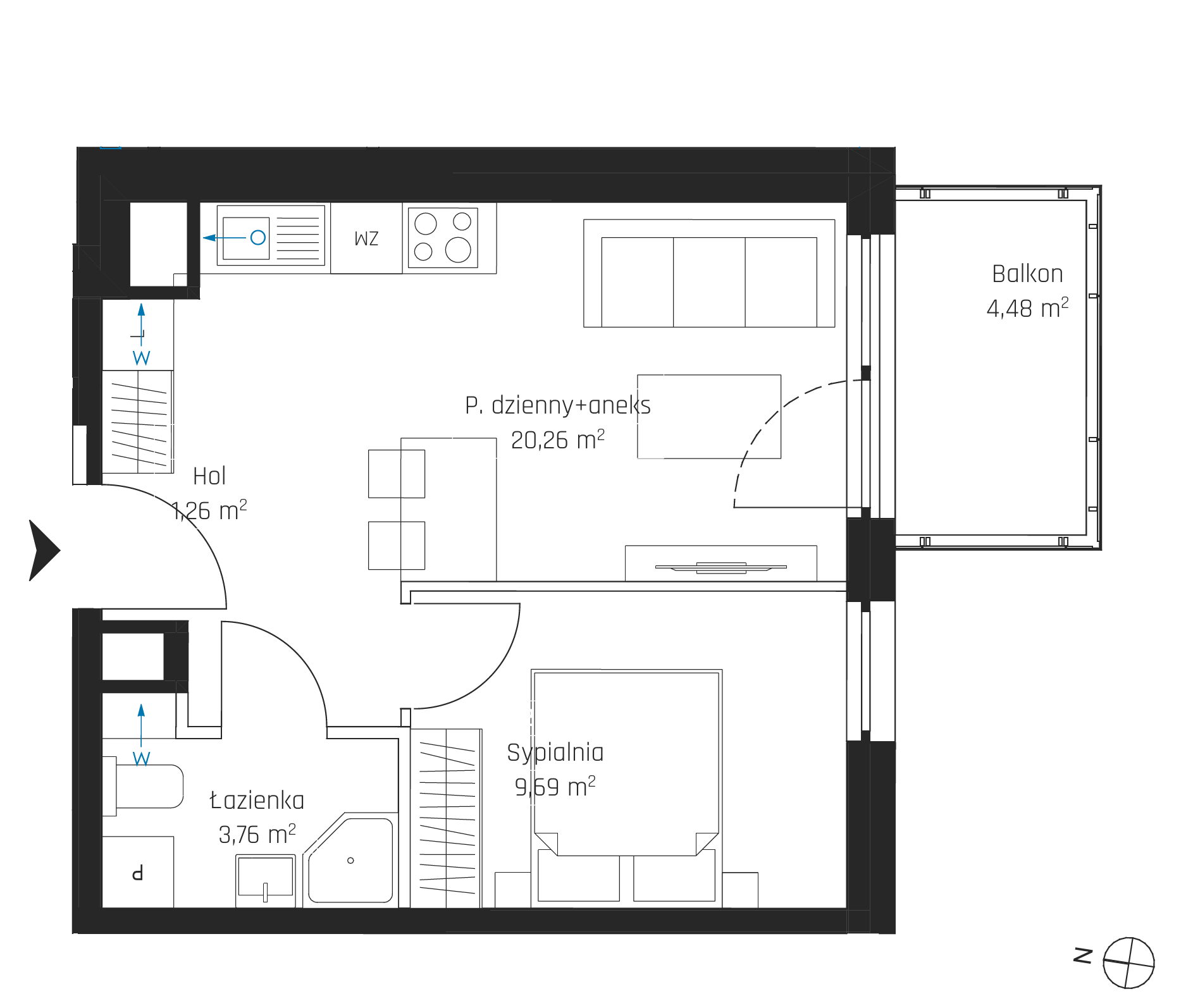 Plan 2 pok. 35m²
