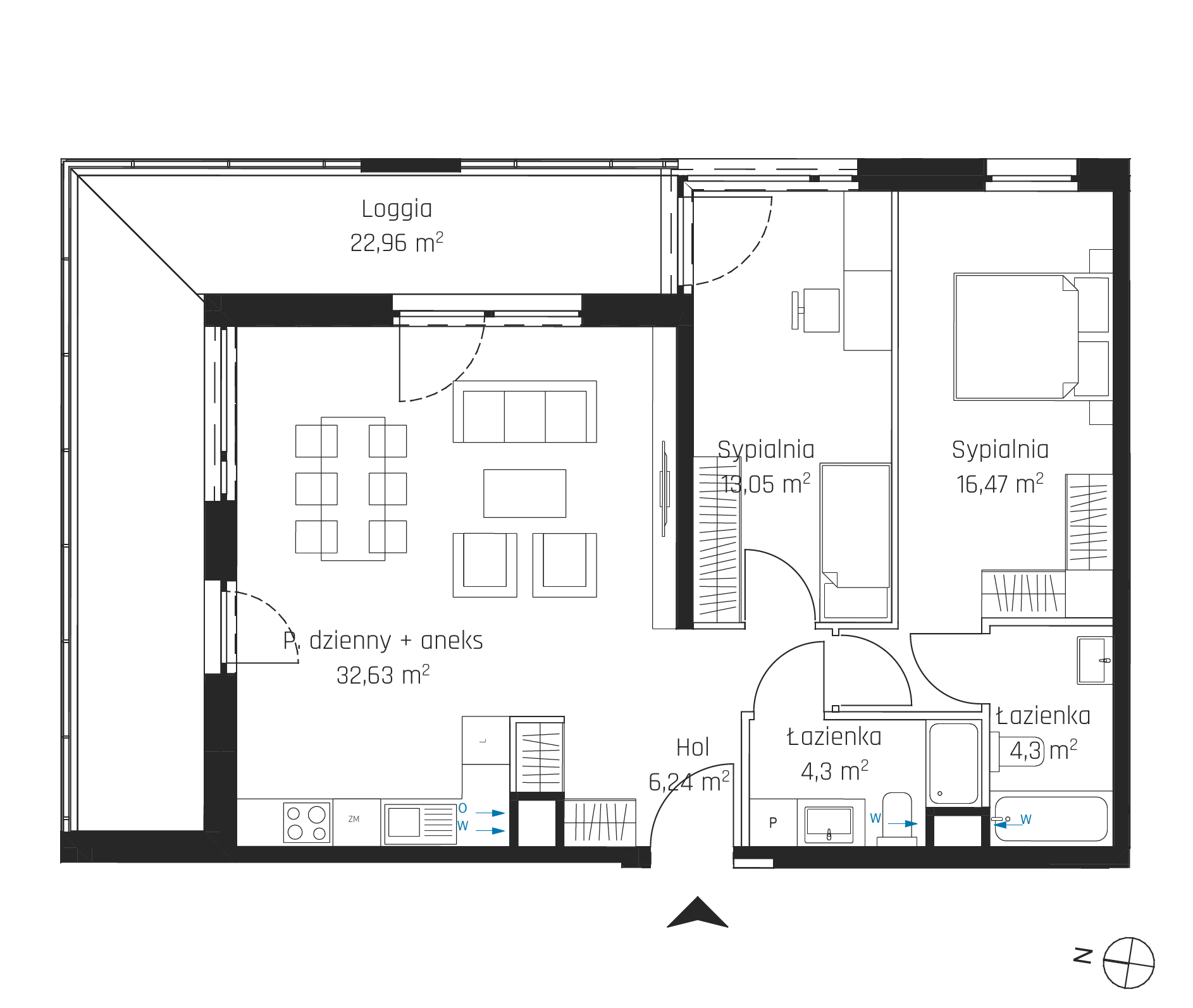 Plan 3 pok. 77m²