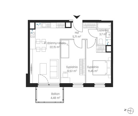 Plan 3 pok. 56m²