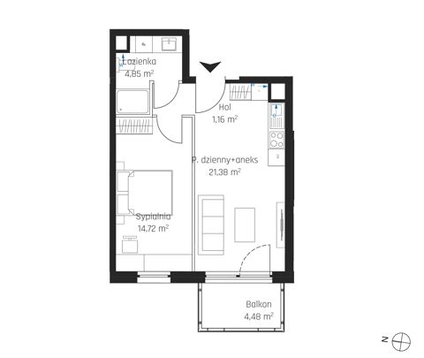 Plan 2 pok. 42m²