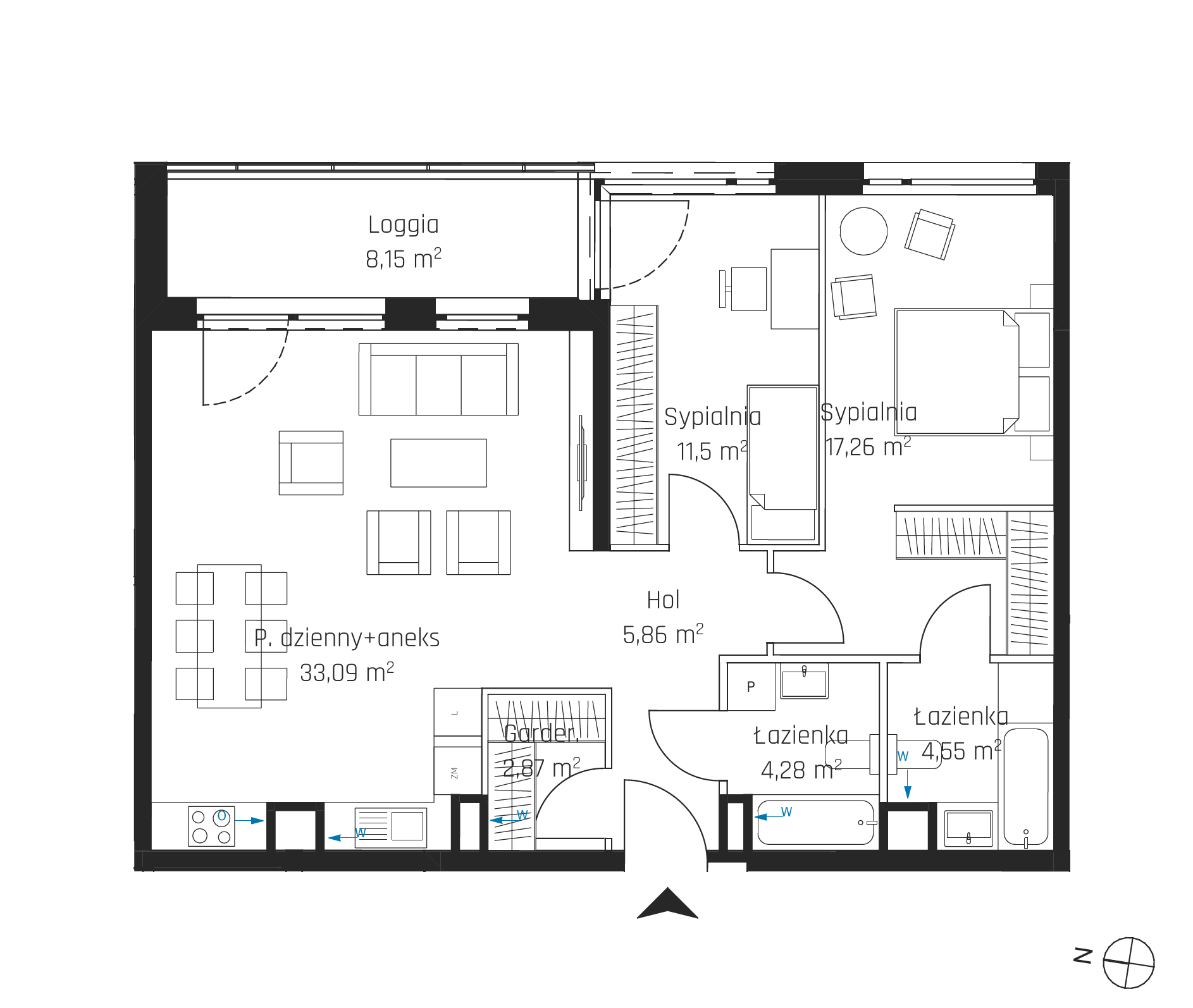 Plan 3 pok. 79m²