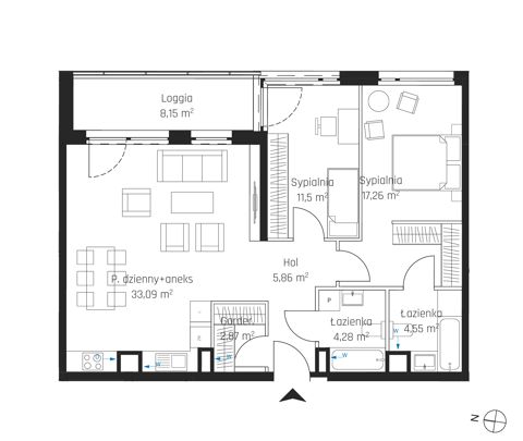 Plan 3 pok. 79m²