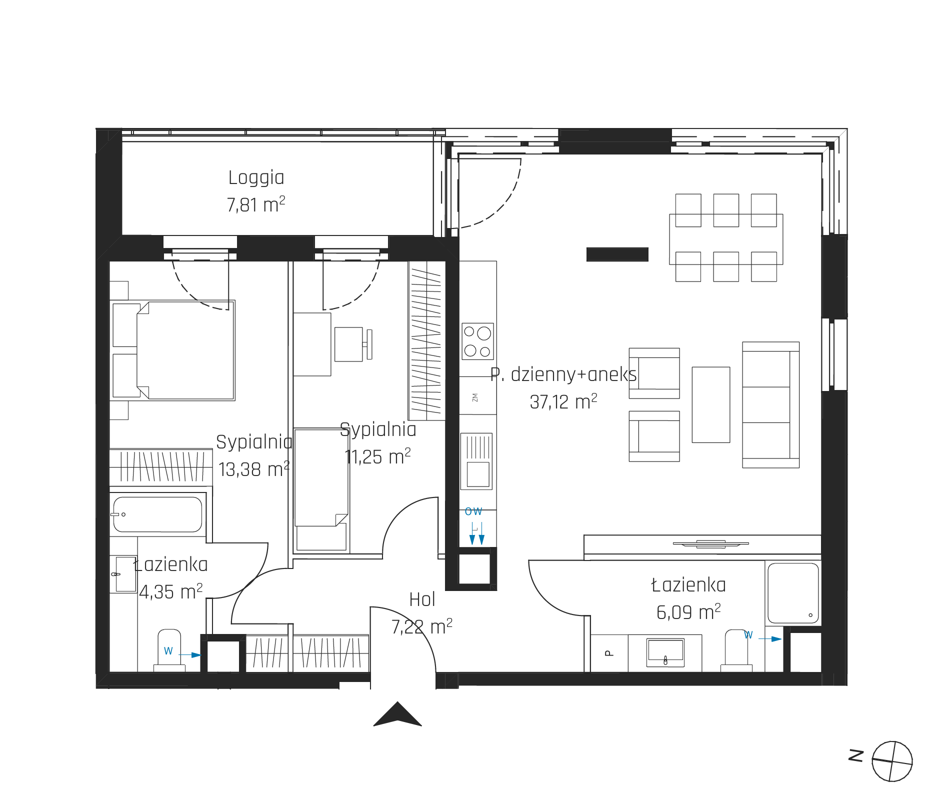 Plan 3 pok. 79m²