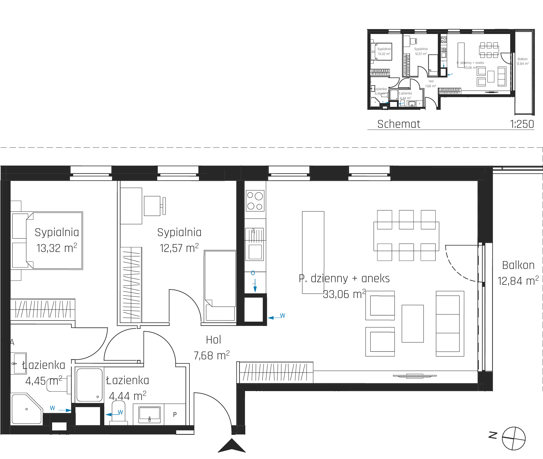 Plan 3 pok. 76m²