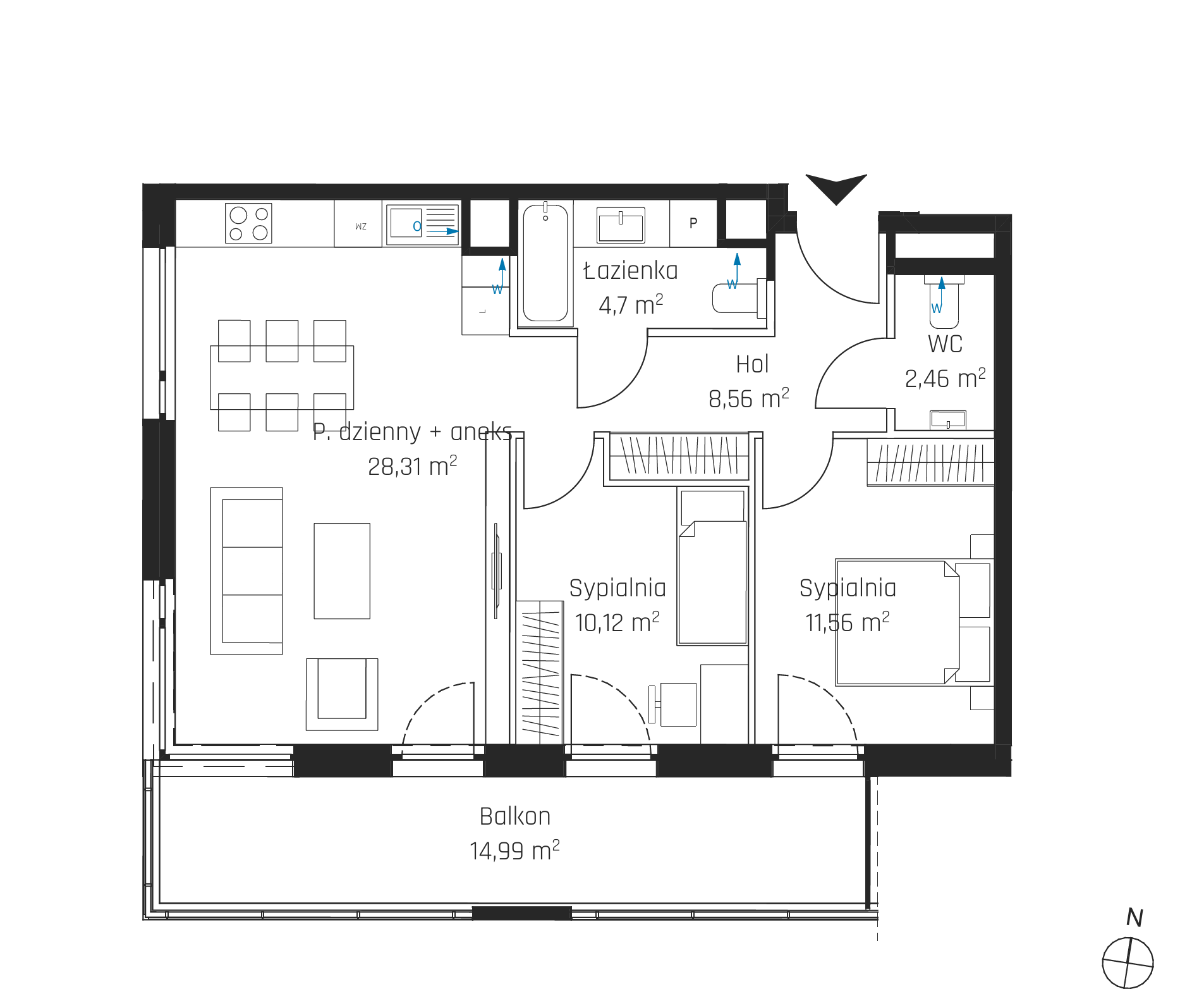 Plan 3 pok. 66m²