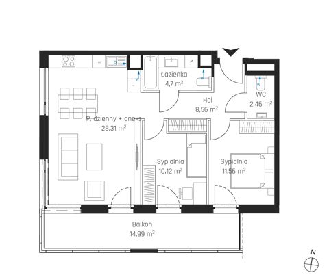 Plan 3 pok. 66m²