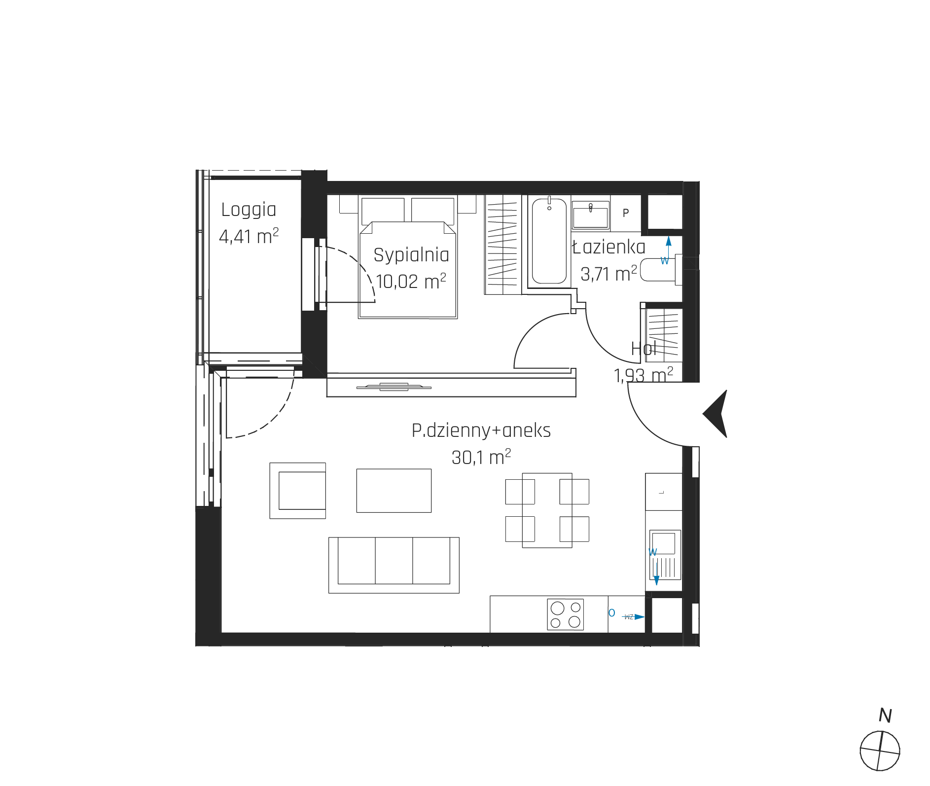 Plan 2 pok. 46m²