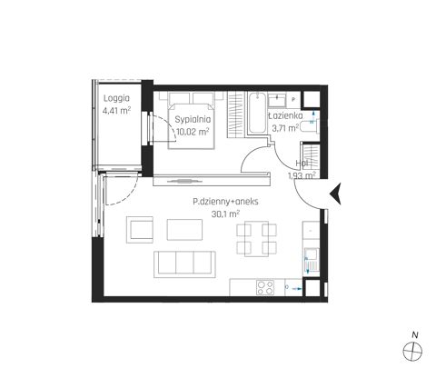 Plan 2 pok. 46m²