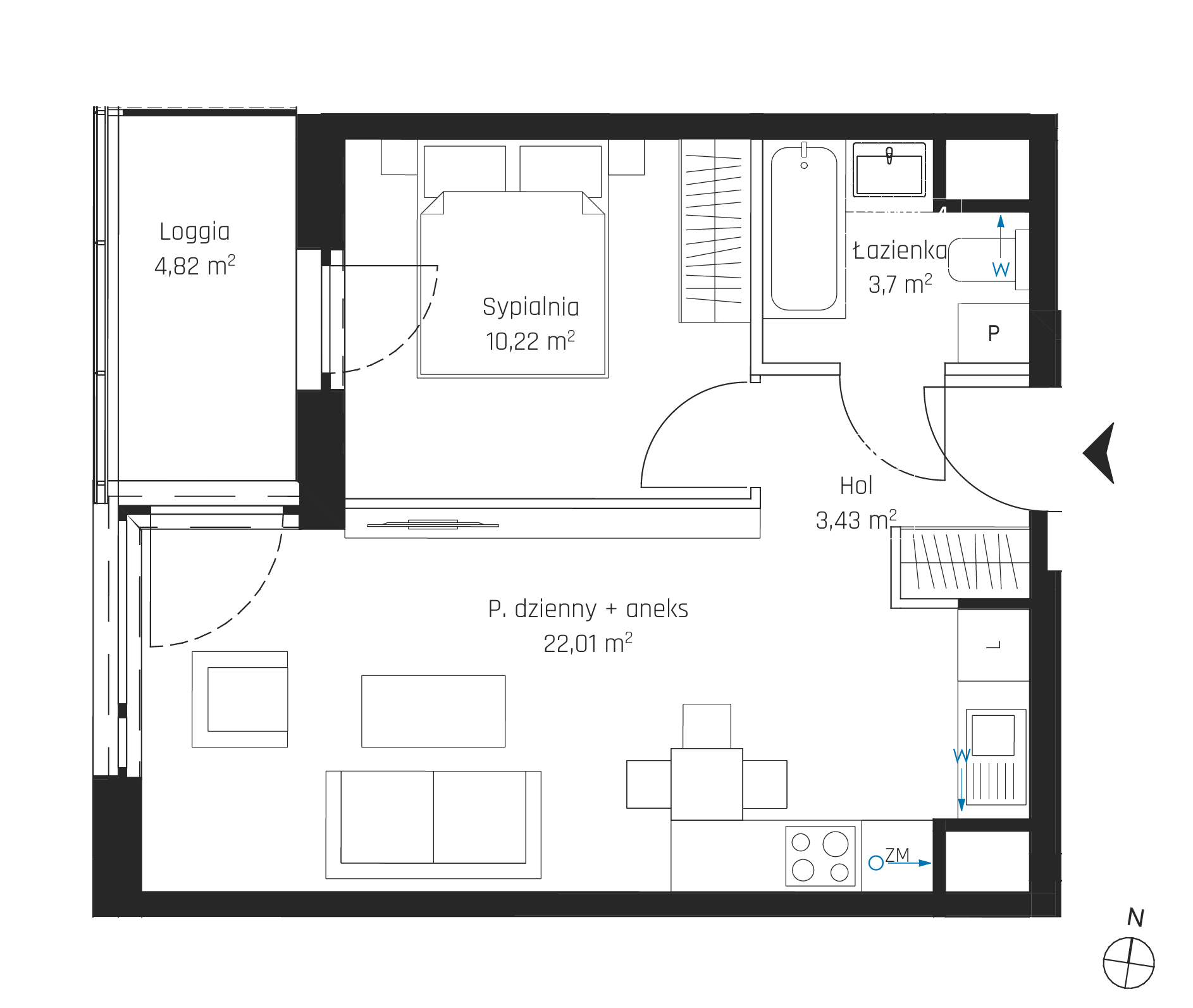 Plan 2 pok. 39m²