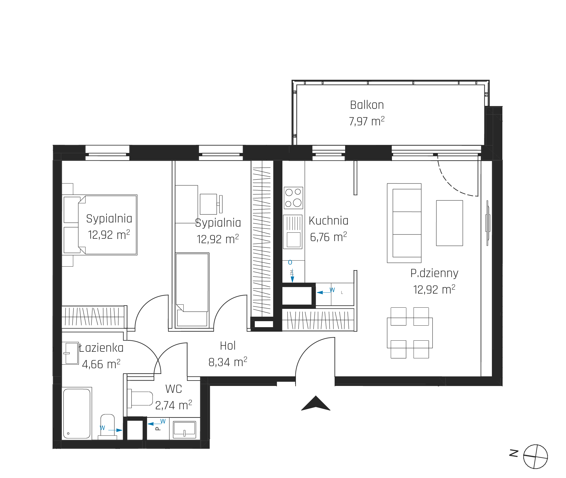 Plan 3 pok. 67m²