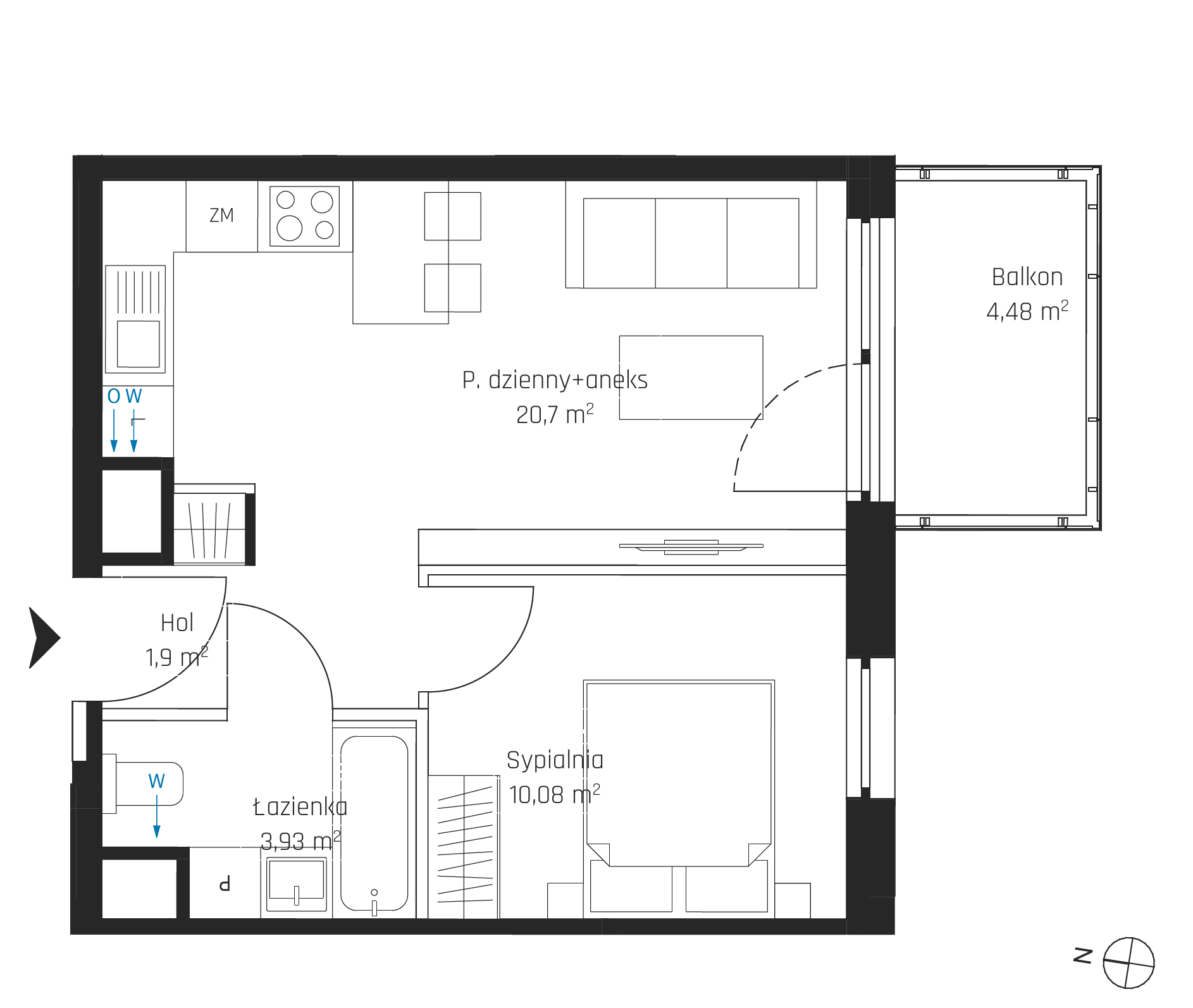 Plan 2 pok. 37m²