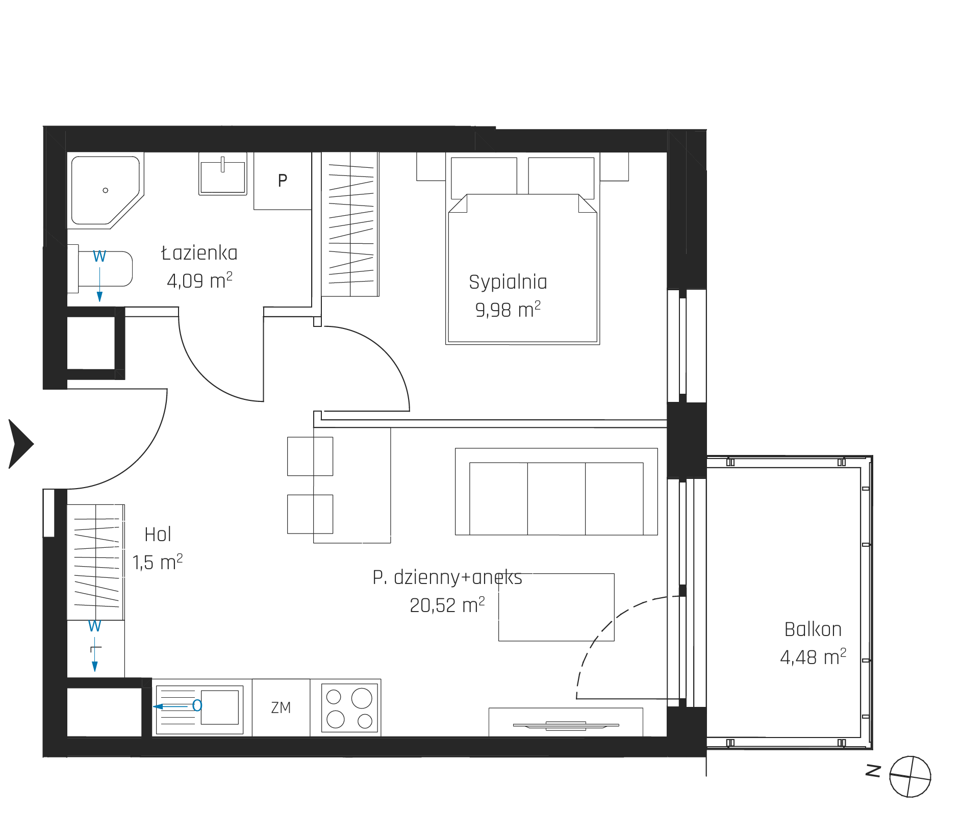 Plan 2 pok. 36m²
