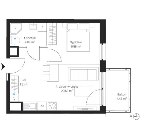 Plan 2 pok. 36m²