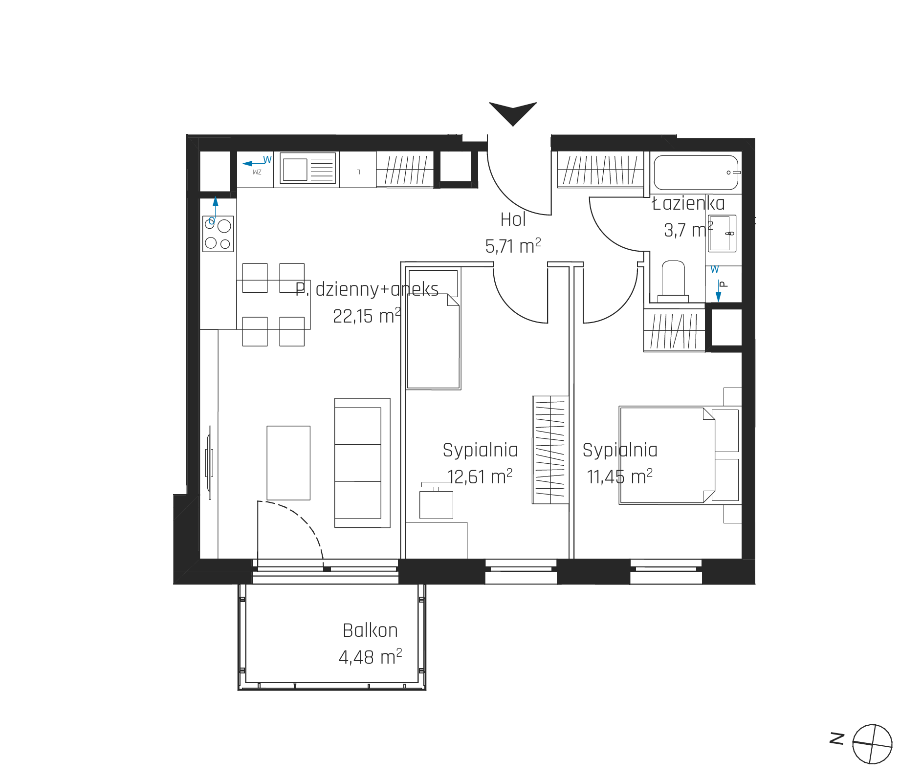 Plan 3 pok. 56m²