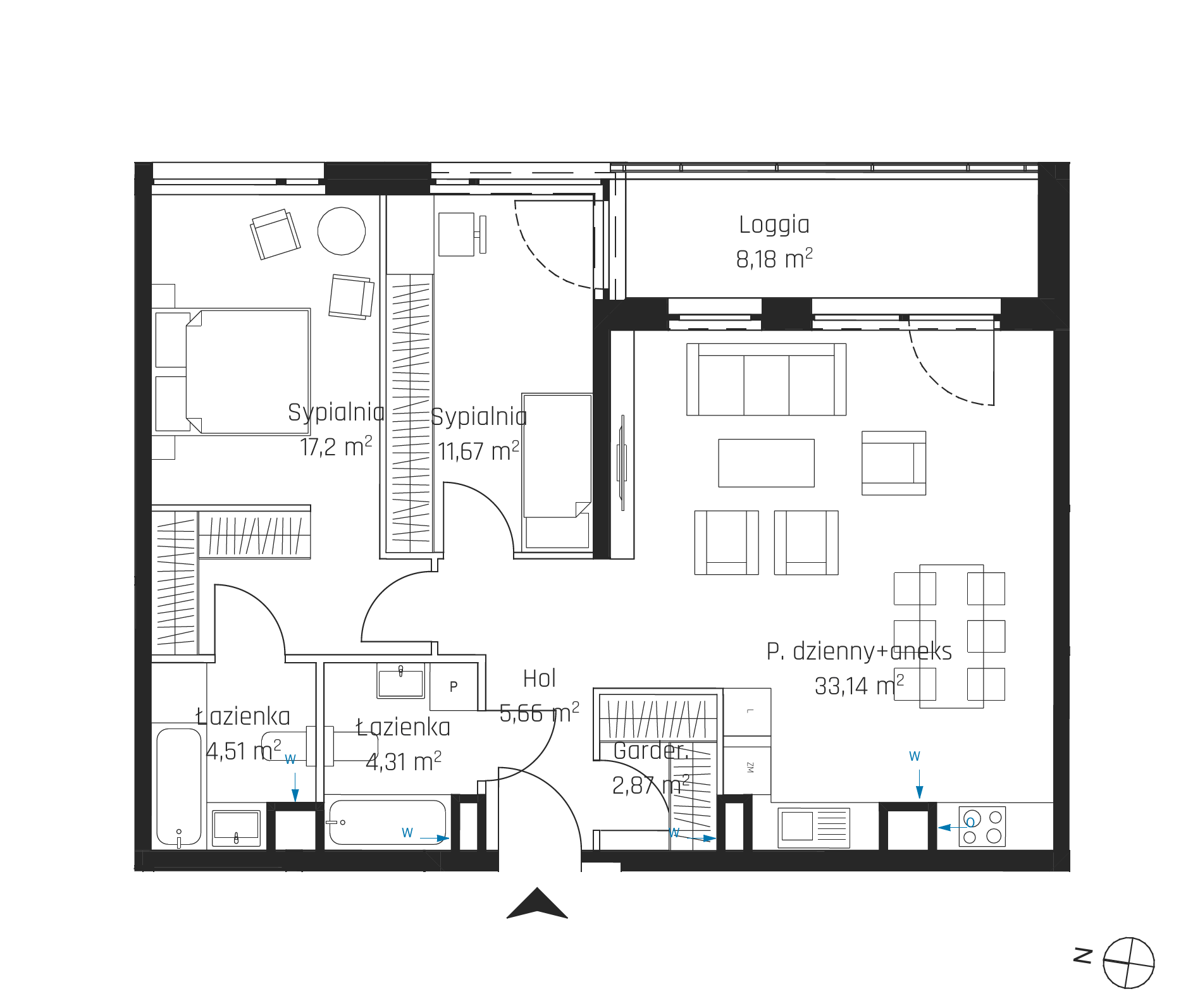 Plan 3 pok. 79m²