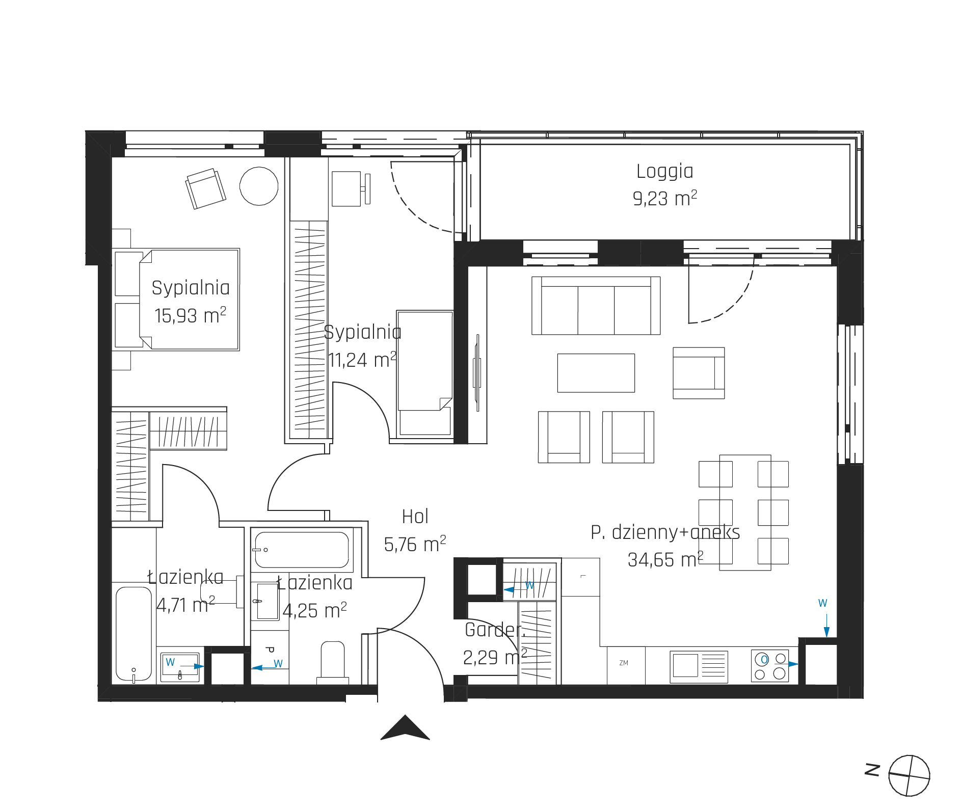 Plan 3 pok. 79m²