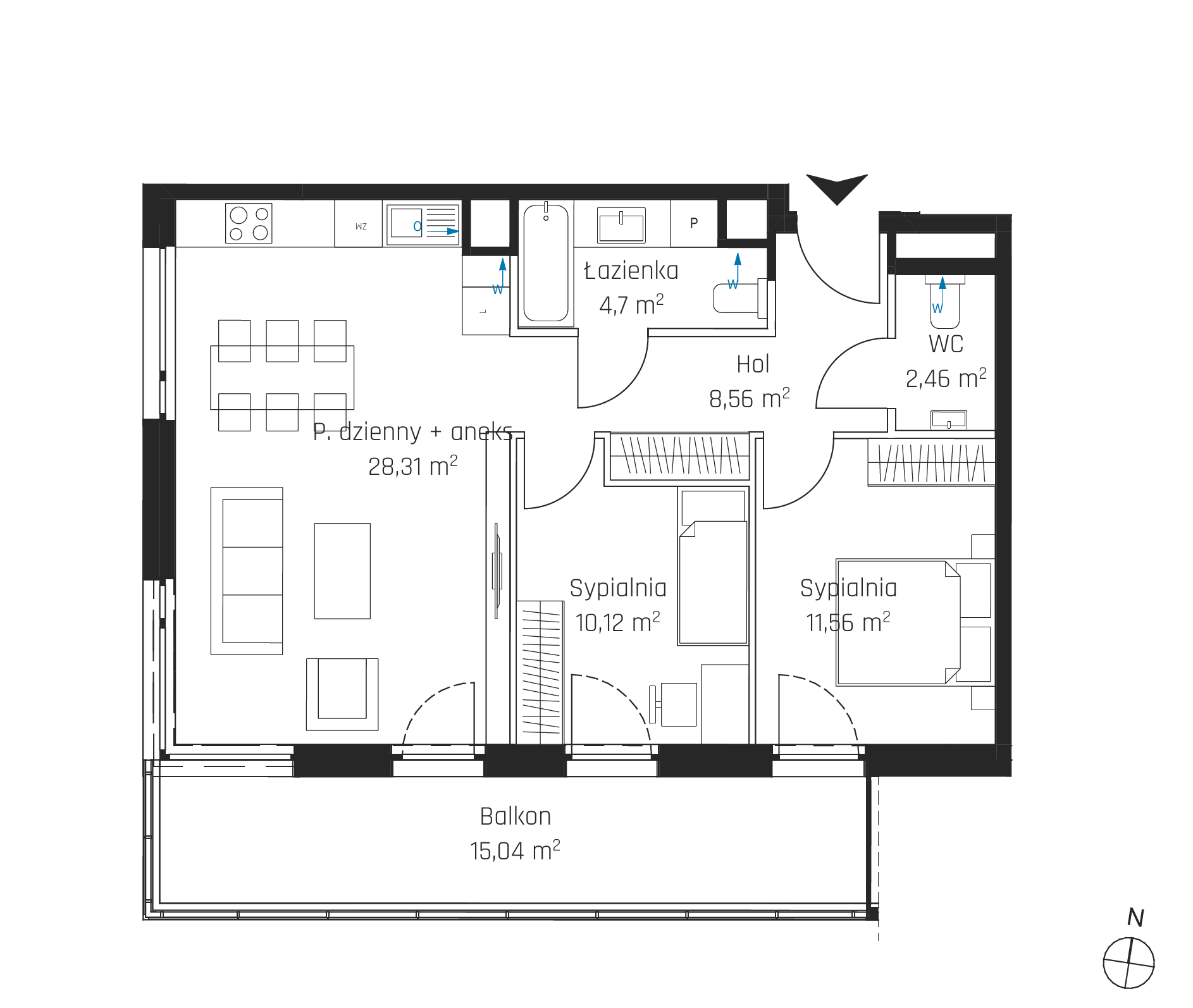 Plan 3 pok. 66m²