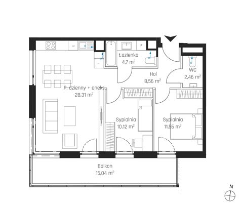 Plan 3 pok. 66m²