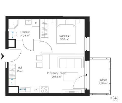 Plan 2 pok. 36m²